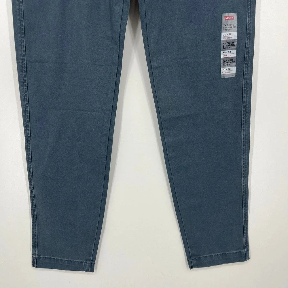Levis XX Chino Standard Taper Pants Mens 30x32 Slate Blue Stretch 85226-0063 NWT